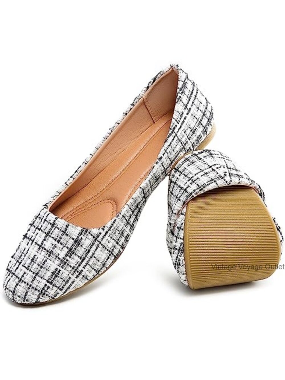Women's Round Toe Ballet Flats Memory Foam Comfort Dressy Casual Shoes